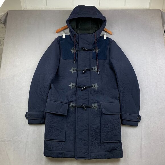 Diesel Mens Winter Jacket Small Navy Blue Full Zip Hooded W Kross Parka Nylon - Picture 1 of 16